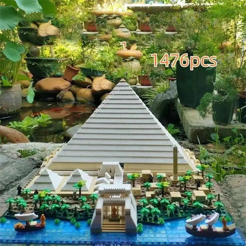 1476Pcs The Great Pyramid of Giza Architecture Model Bricks 21058 Building Blocks Ancient World Sets Adults Toys Birthday Gifts