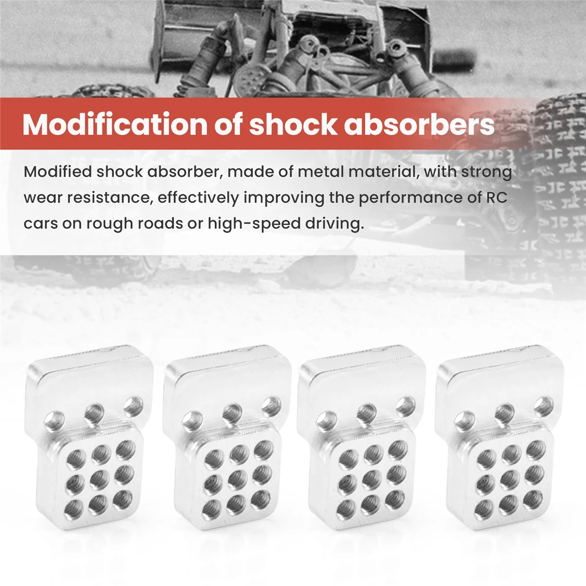 BAAA-4Pcs RC سيارة معدنية صدمة برج قوس أطقم امتصاص الصدمات تمديد مقعد ل 1/16 WPL C-14/C-14K/C-24/C-24K شاحنة على الطرق الوعرة