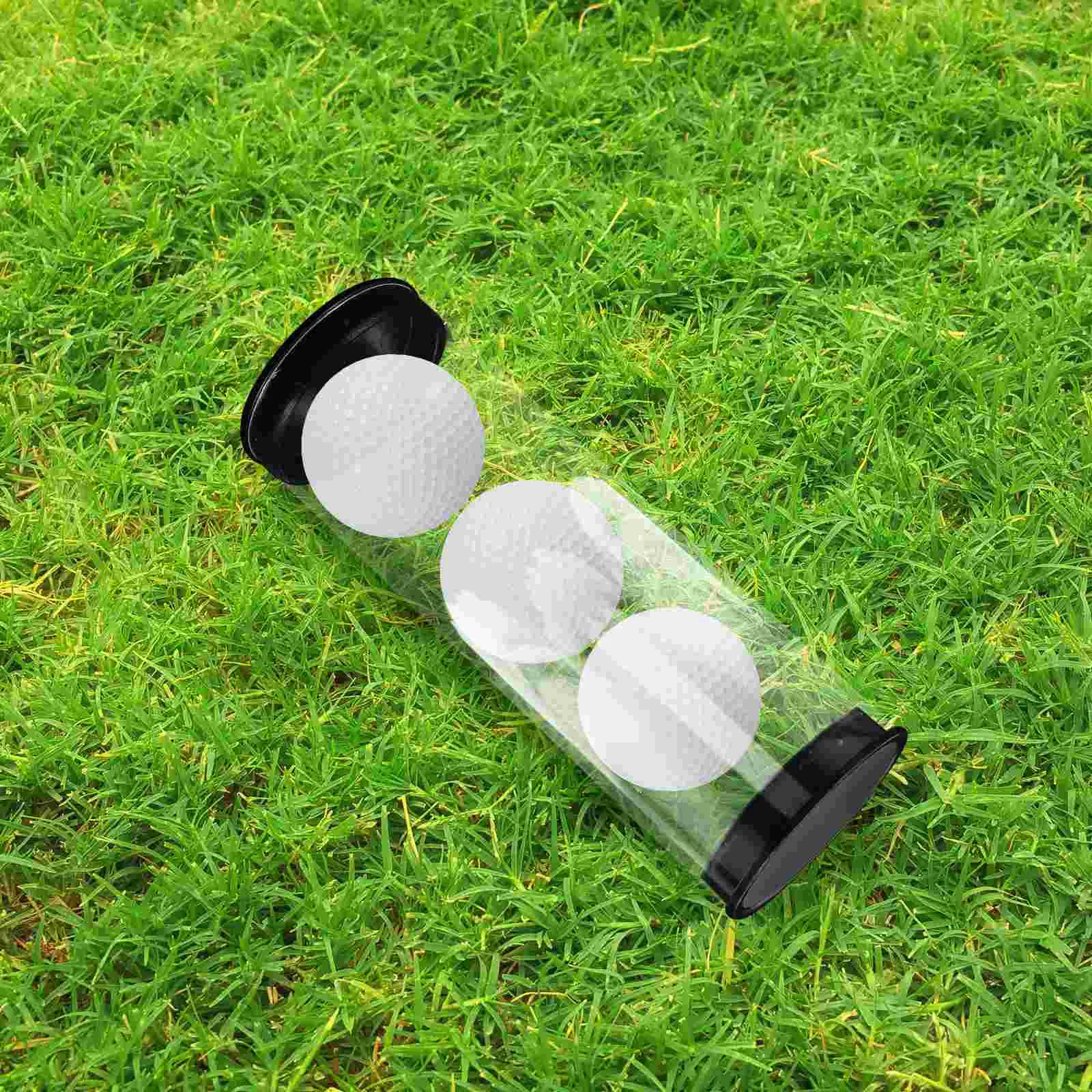 Barile per palline da golf Scatola da imballaggio in plastica rotonda trasparente per PC con diametro di 45 mm Custodia da golf trasparente per piccoli display portatile