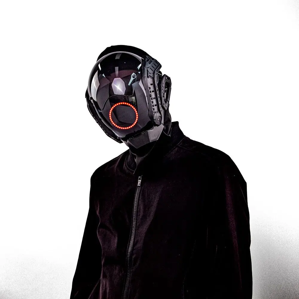 Luminous LED Punk Mask Role Playing Mask Halloween Party Gift Personalized Role Playing Mask with Anti Fog Lens Cosplay Ball Bar