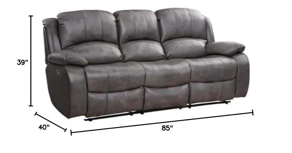 Faux Leather Reclining Couch Sofa 8018 Multiple Colors (Gray, Sofa), Customized