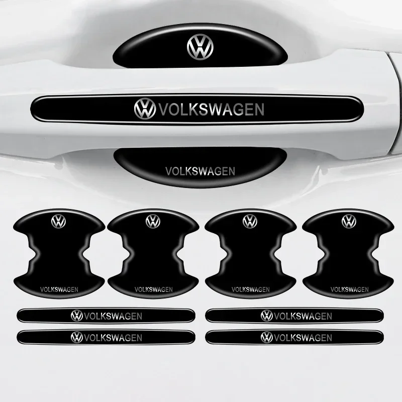 8Pcs TPU Car Door Bowl Handle Protector Stickers Anti-scratch Trim Strip For VW Volkswagen Golf Polo Passat Tiguan Touran Jetta