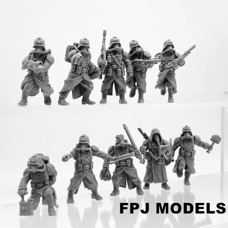 28mm Scale Guard Acolytes Resin Model Kit Minitaure Resin Doll Tabletop War Gaming Unpainted Soldier Figures Model Toys