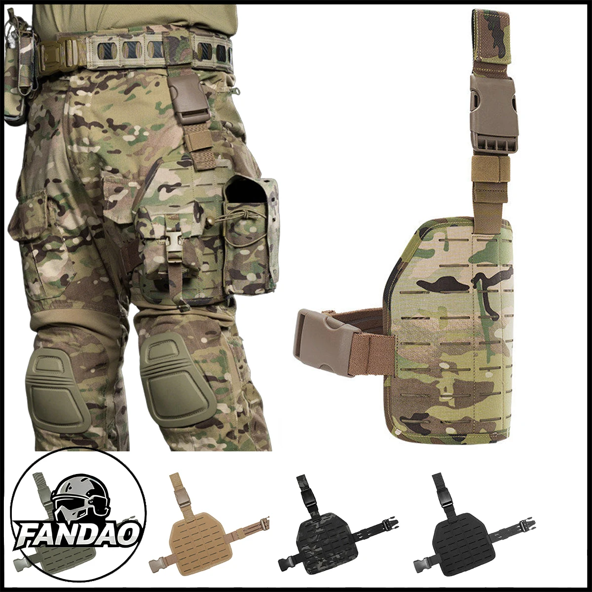 

Tactical Leg Sink Plate MOLLE Modular Expansion Accessory Mounting Board with Non-slip Leg Straps Outdoor Combat Hunting Gear