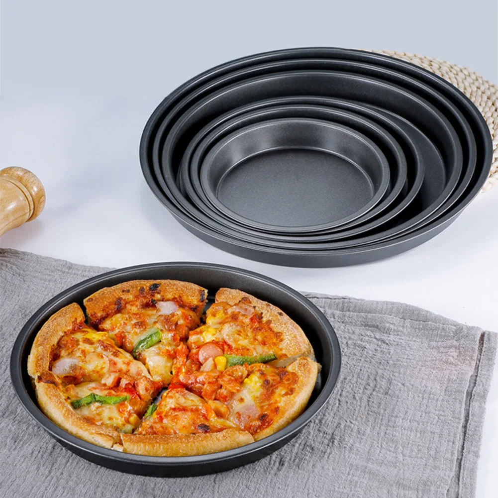 

NonStick Pizza Trays, 5 10 Inch Sizes Available, Carbon Steel Baking Tool for Crispy Pizza, Easy to Clean and Demould