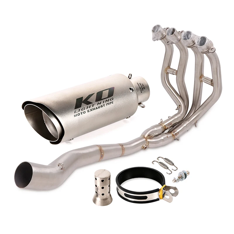 For Kawasaki Ninja ZX25R Slip On Exhaust System 51mm Motorcycle Escape Muffler Pipe Mid Link With DB Killer Stainless Steel