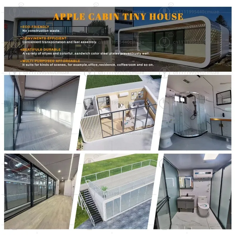 Image of Trendige Maßgefertigte Luxuriöse Premium Vorgefertigte Apple Cabin Wohnung