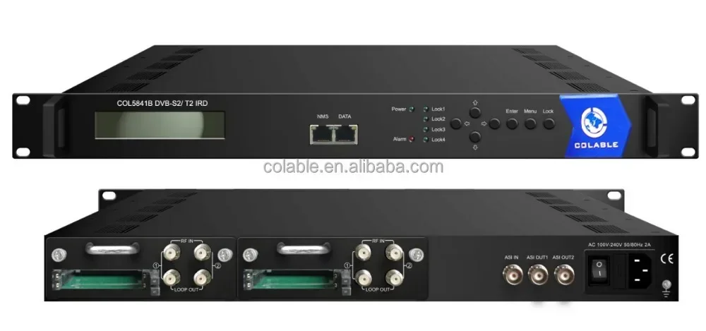 เครื่องถอดรหัสสัญญาณดิจิตอลระดับมืออาชีพ DVB-S2 DVB-T/T สำหรับช่องสัญญาณที่เข้ารหัสพร้อม CAM /Slots รุ่น COL5841B