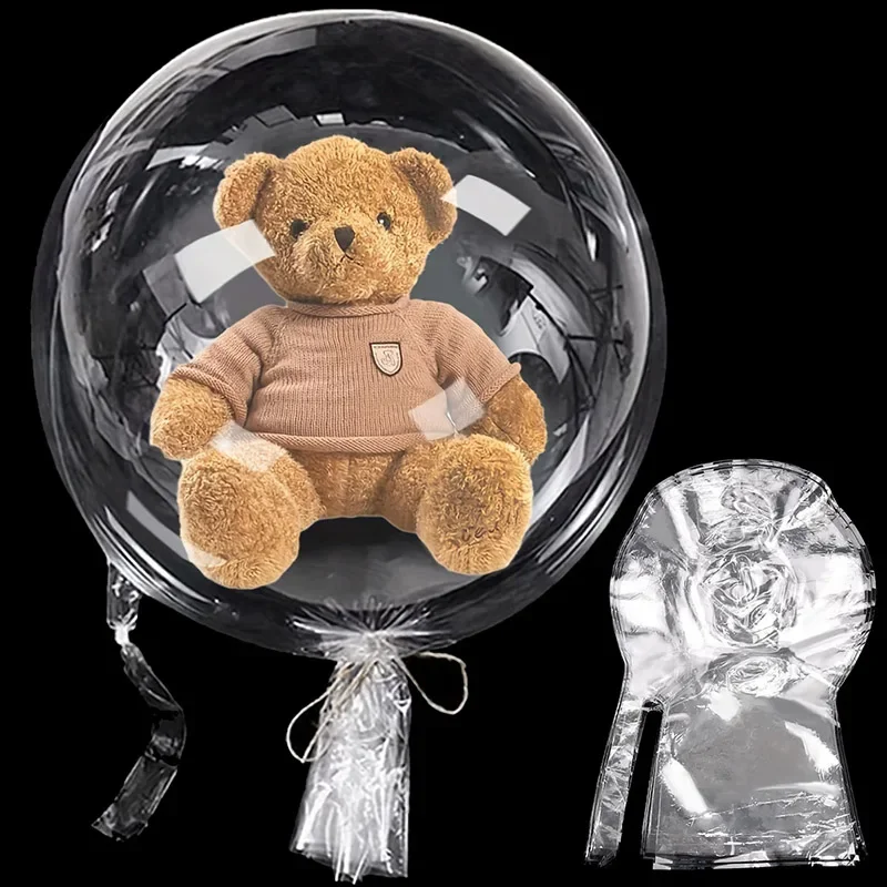 5–20 Stück Bobo-Ballon mit breitem Hals, 76,2 cm, Doppelanschluss, gestreckter, transparenter Blasenballon für Partyballon, Geburtstagsballon, Hochzeit