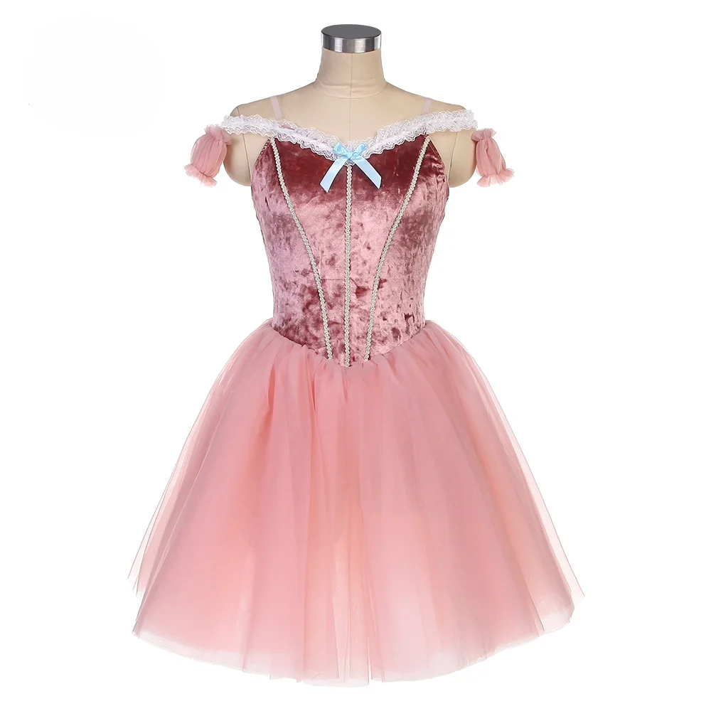 

Ярко-розовый бархатный лиф, балетная пачка, танцевальные костюмы, романтическая длинная балетная пачка, танцевальный костюм