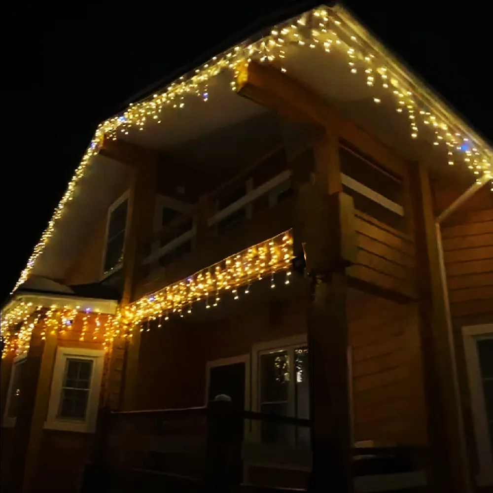 Imagem -03 - Decorações de Natal Quente Branco Icicle Luzes ao ar Livre com Branco Frio 4m w 0.40.6m h Luzes de Cortina Véspera de Ano Novo 2025 Garland de Rua na Casa para o Nataldia dos Namoradosornamento de Decoraçã