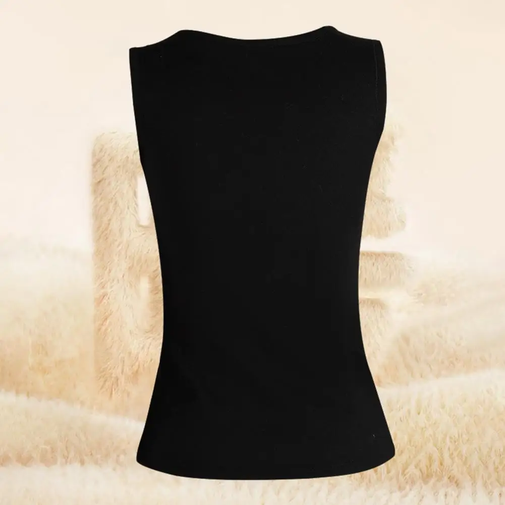 Warm Sleeveless Vest for Women Women's Sleeveless Thermal Vest with Thick Fleece Lining High-elastic Fit Cozy Winter for Cold