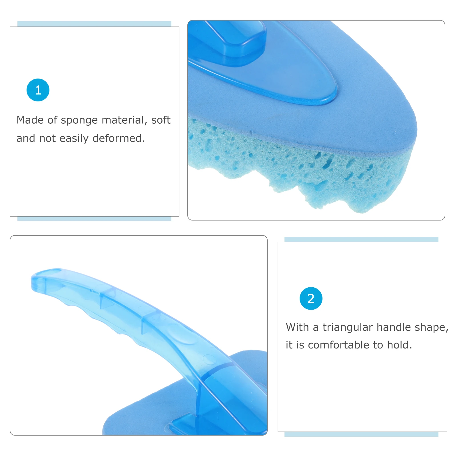 

Car Wash Sponge Brush Triangular Handle PP Material Cleaning Tool for Car Window Home Use Reusable