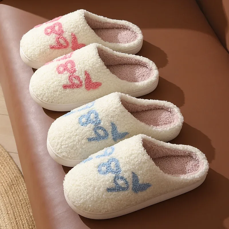 Women's Lovely Indoor Home Slippers Men Cartoon Soft Warm Sandals Females Cute Plush Cotton Flat Slides Taylor Fans 1989 Shoes