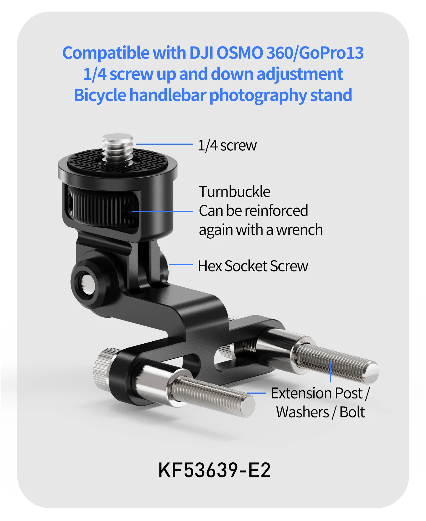 Universal Lenker Vorbau Kamera Halterung Fahrrad Scheinwerfer Halterung Handy GPS Halter für Gopro 13 Insta 360 OSMO Action Stehen – Detail 32