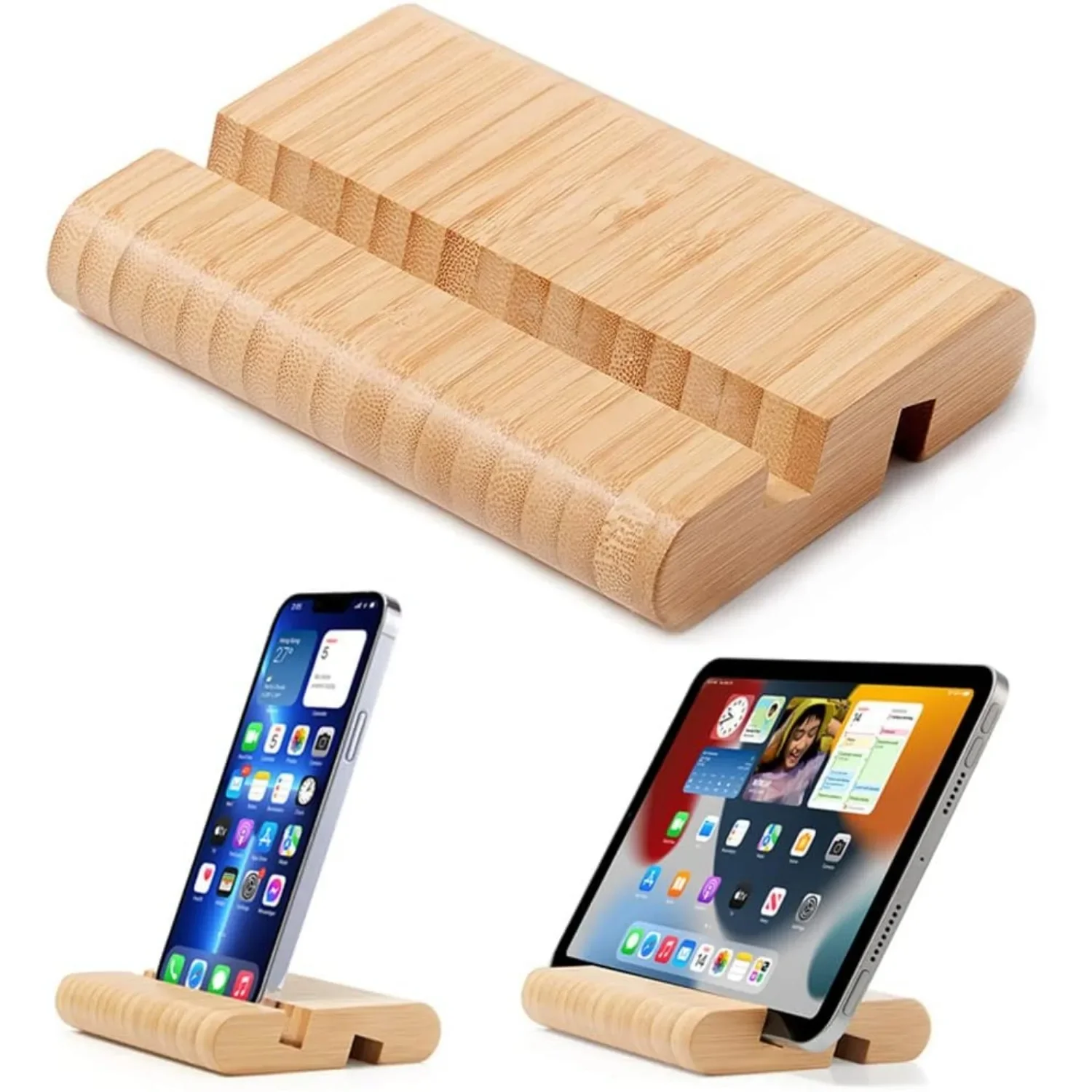 

Bamboo mobile phone stand, wooden desktop tablet stand, used for iPhone iPad tablet computers and all mobile phones