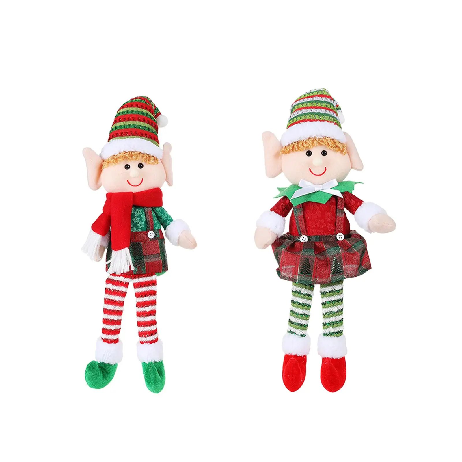 

Christmas Plush Figurines Xmas Sitting Plush Dolls Christmas Novelty Toys Elves for Holiday Children Fireplace Indoor Home