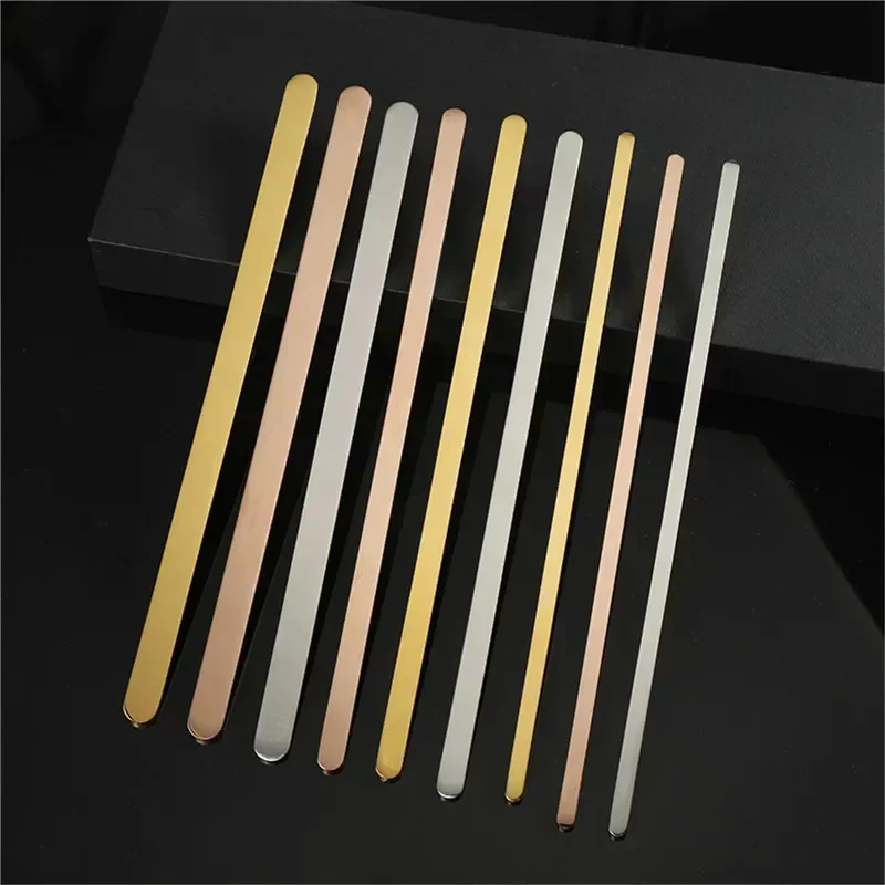 10pcs Stainless Steel Straight Cuff Bangle Blank Plain Rod Bracelet Diy Laser Engraving Bracelet Jewelry Charms Accessories