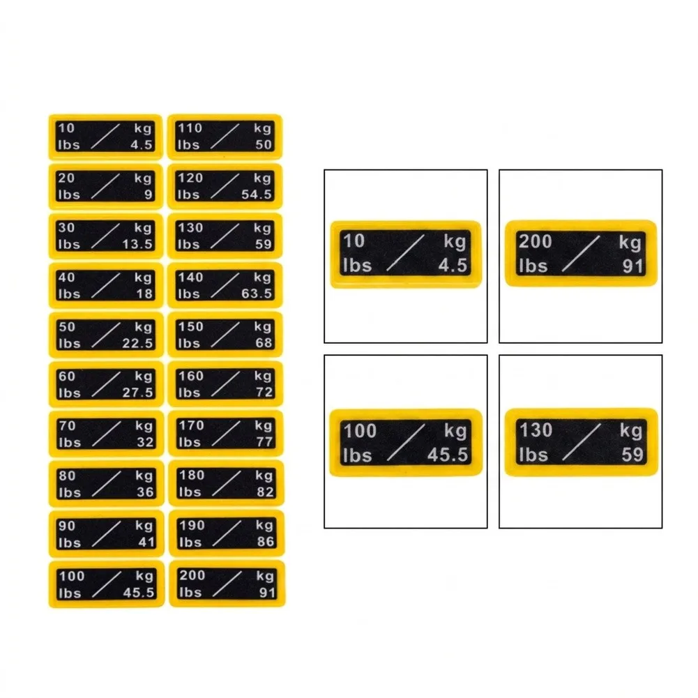Weight Sticker Labels 2pcs for Gym Machines 10lb 20lb 30lb 40lb 50lb Up to 200lb Strong Adhesion Plastic Material