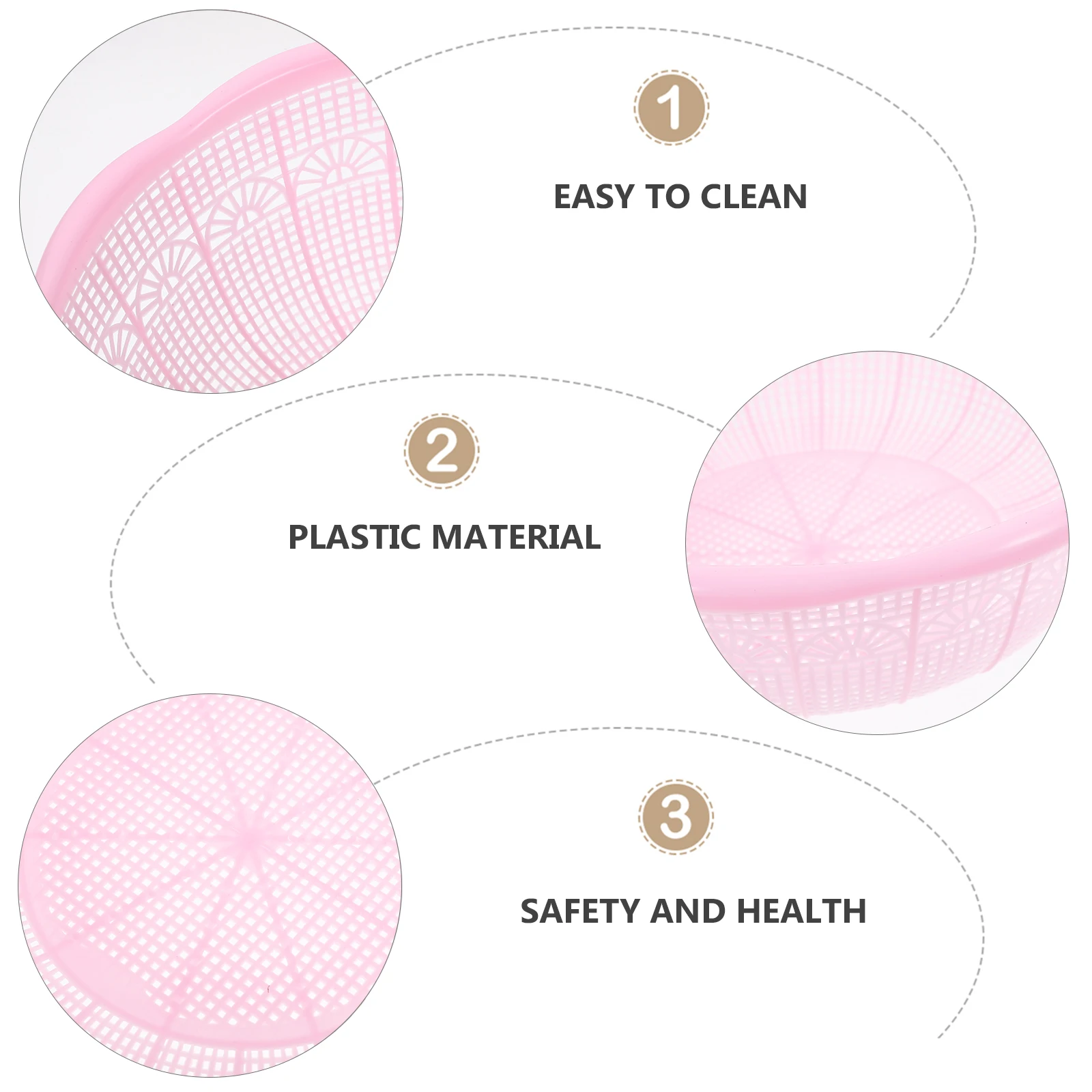

4pcs Plastic Rice Sieve Basin Set Rustproof Waterproof For Washing Rice Fruit Vegetable Kneading Dough Hollow Design Storage