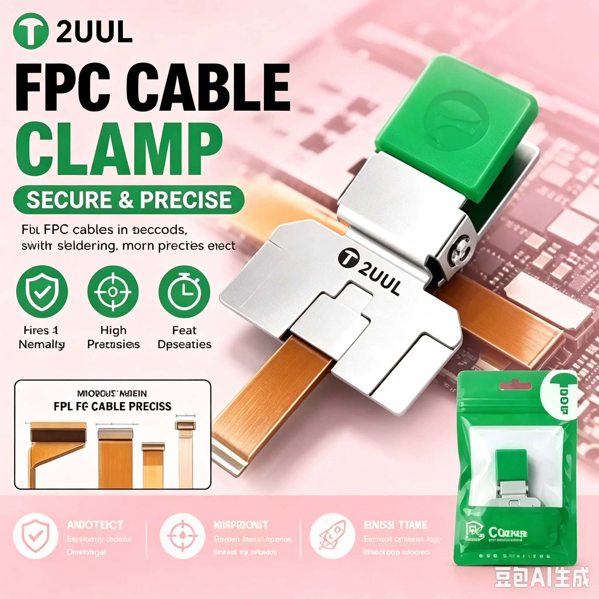2UUL Universal FPC Flex Cable Fixture – Stainless Steel Positioning Tool for Mobile Phone Motherboard and LCD Screen Repair