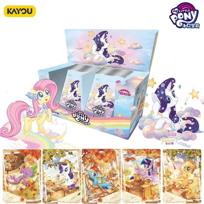 

KAYOU New My Little Pony Rainbow Series 5 Card Anime Peripheral Collection Card Children's Festival Gift Toy Original Box