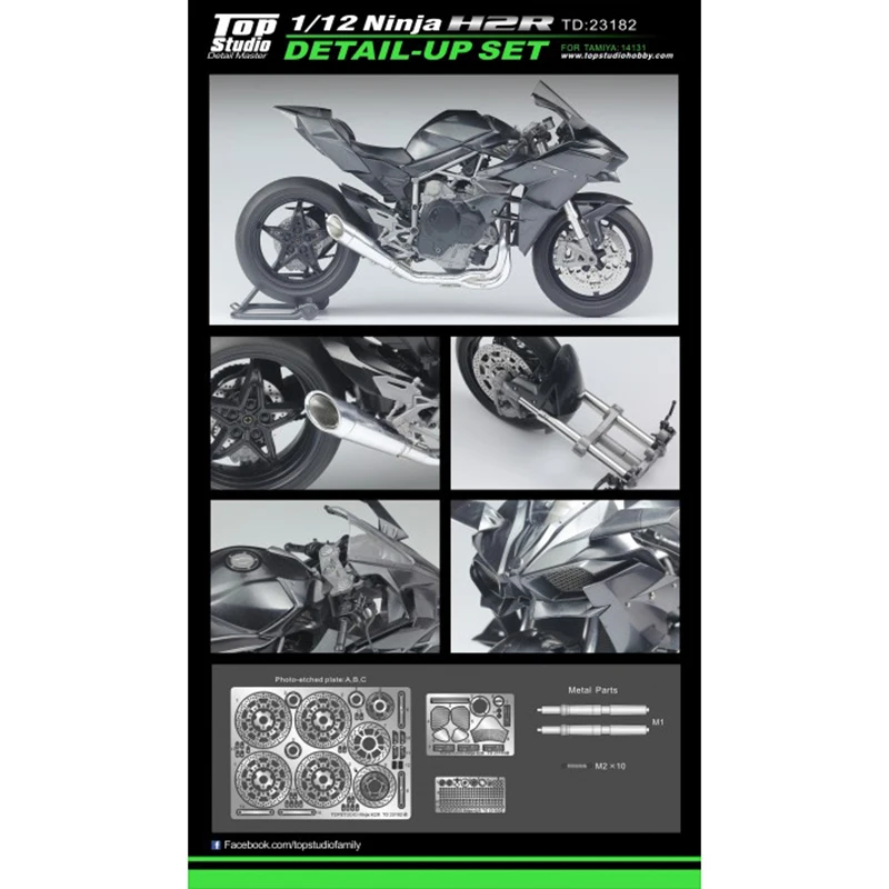 Top Studio TD23182 1/12 Ninja H2R Detail-up Set For Tamiya 14131 Model Car Modifications Hand Made Model Set