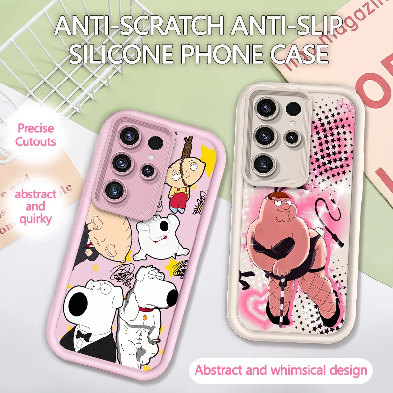 Family Guy Funny Abstract Silicone Soft Case for Samsung Galaxy S26 S25 Edge S24 S23 Ultra S22 Plus S21 FE A07 A17 4G A37 A57 5G