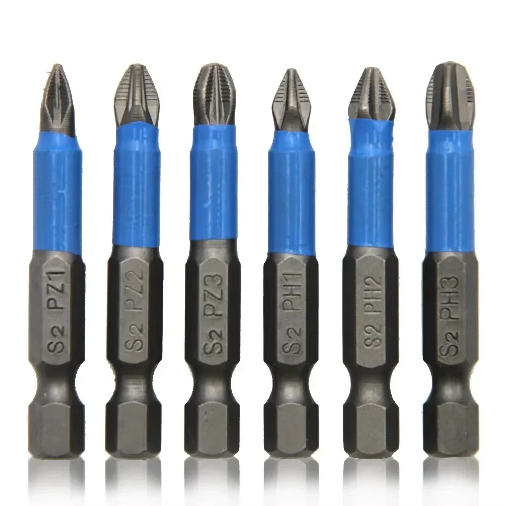 6/12Pcs Hexagonal Handle Anti Skid Electric Screwdriver Woodworking Cross Screwdriver Tool Set PH1 PH2 PH3 PZ1 PZ2 PZ3