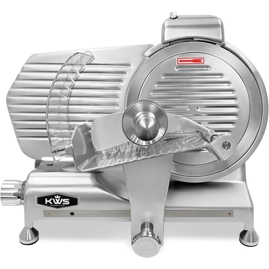 

KWS MS-10SL Коммерческая электрическая мясорубка мощностью 320 Вт с 10-дюймовыми тройными замками безопасности и основанием из анодированного алюминия с нержавеющей сталью