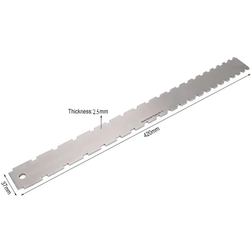 Imagen 2 del producto Herramienta Luthier de borde recto con muescas para cuello de guitarra, dispositivo de reparación de nivelación de traste de guitarra de acero inoxidable, regla Fritz de paso de cuerda