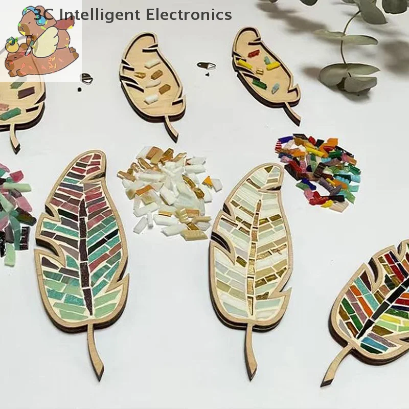 Creative DIY Stained Glass Craft Mosaic Kit Bright Feather DIY Mosaic Kit Handmade Crafts Lovers For Adults/Kids