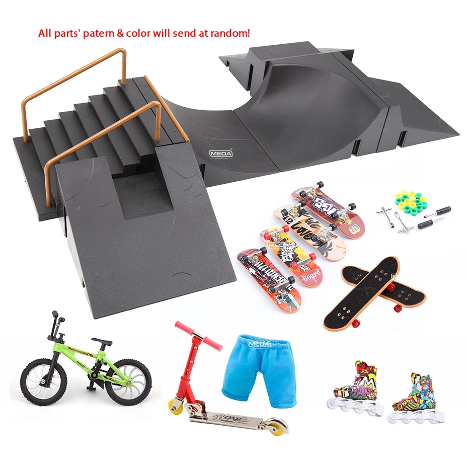 Fingertip Toys Kit Finger Skatepark with Board DIGIT DECKS Fingerboard Ramp Obstacle Teck Fingertip Sports Equipment Model Toys