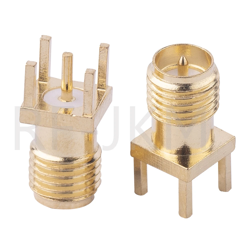 10Pcs SMA Stecker Weibliche Jack Adapter Solder Rand PCB Gerade rechtwinklig Berg RF Kupfer Stecker Steckdose – Detail 7