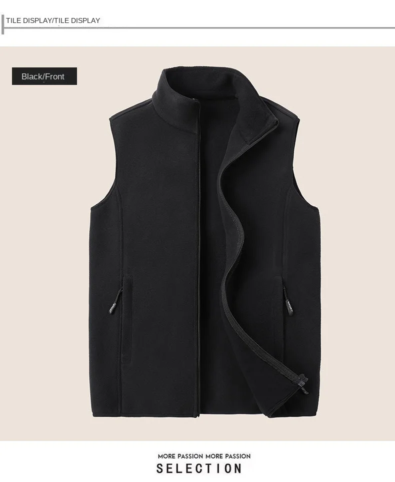 Herbst mode plus Größe männlich warme Weste Fleece Weste Herren Lamm Kaschmir warm ärmellosen Mantel Männer Marke Kleidung Winter weste – Detail 10