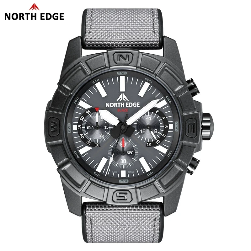 NORTH EDGE BLAZE relojes deportivos multifuncionales de moda para hombre cronógrafo luminoso 50M reloj de pulsera de silicona resistente al agua para hombre