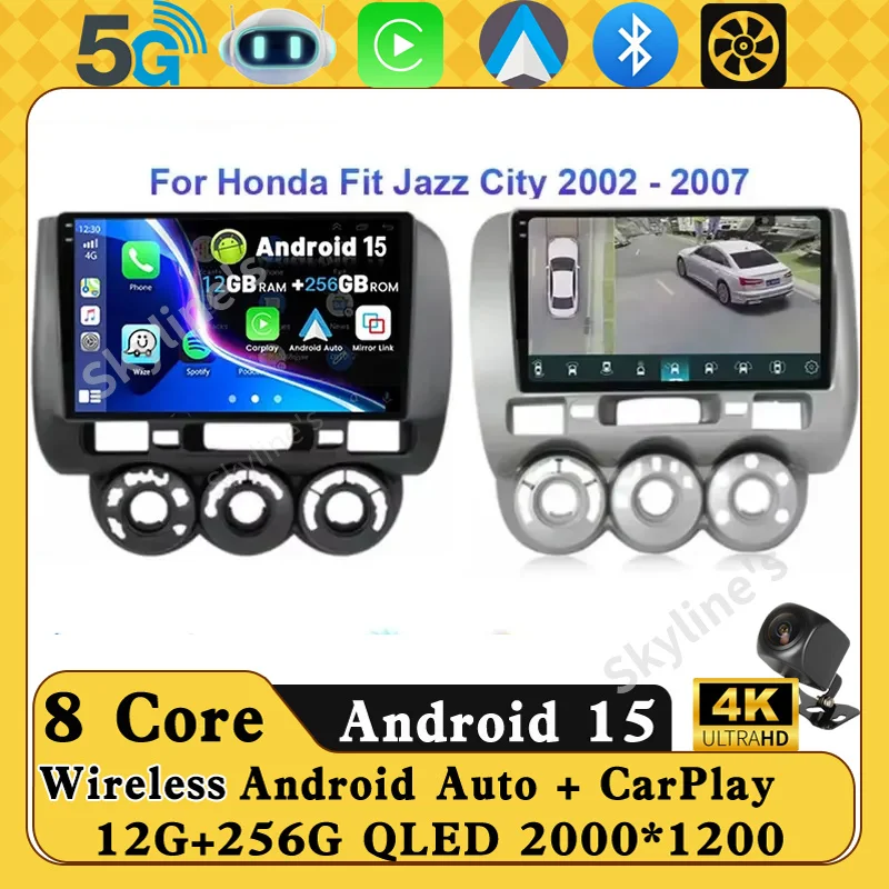 

Автомагнитола Android 16 для Honda Fit Jazz City 2002-2007 с GPS, 4G и мультимедийным плеером