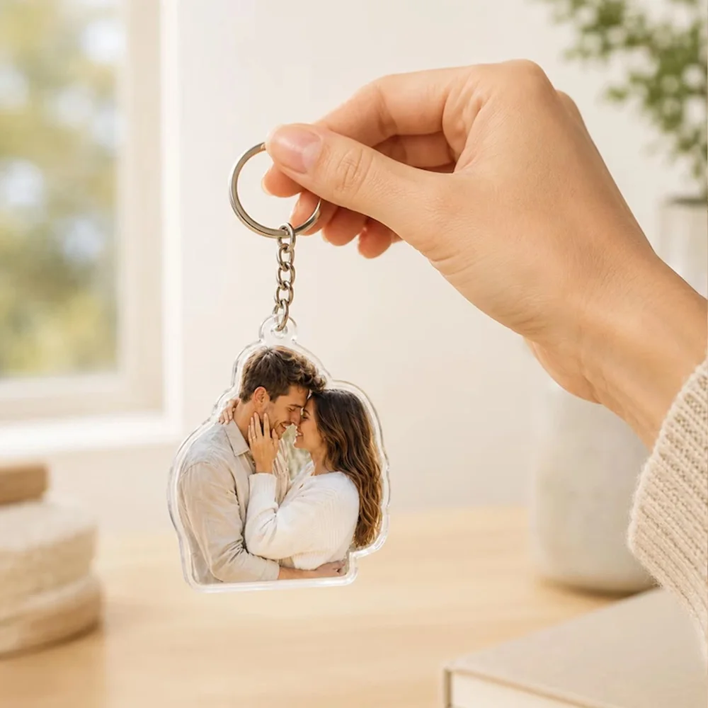 Personalized Photo Acrylic Keychain, Family Keepsake