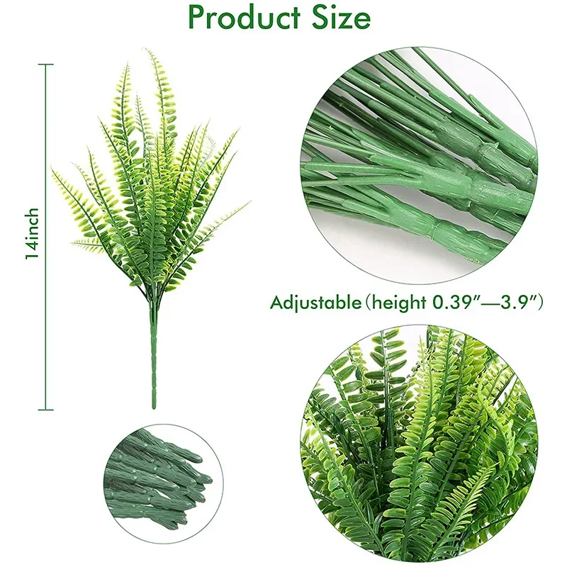 35cm Artificial Plant Fake Persian Grass Wedding Home Decoration Fern Green Outdoor Anti-UV Fake Plant Grass