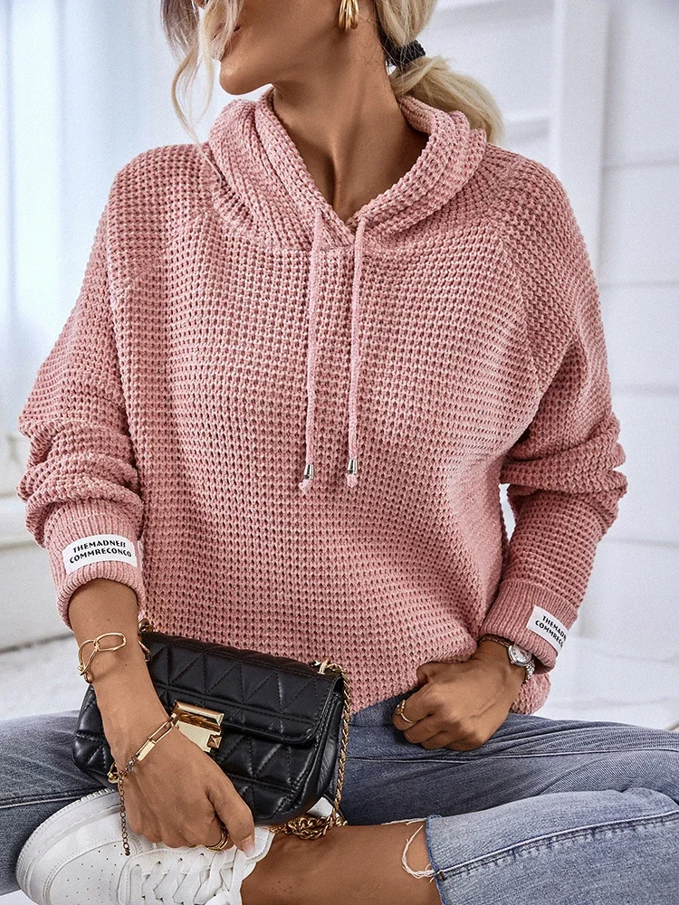 

Fashion New In Hoody Pullover Sweater Women Clothing Winter Tops Knitwear Patchwork Athleisure Pulls Femme 2023 Sale