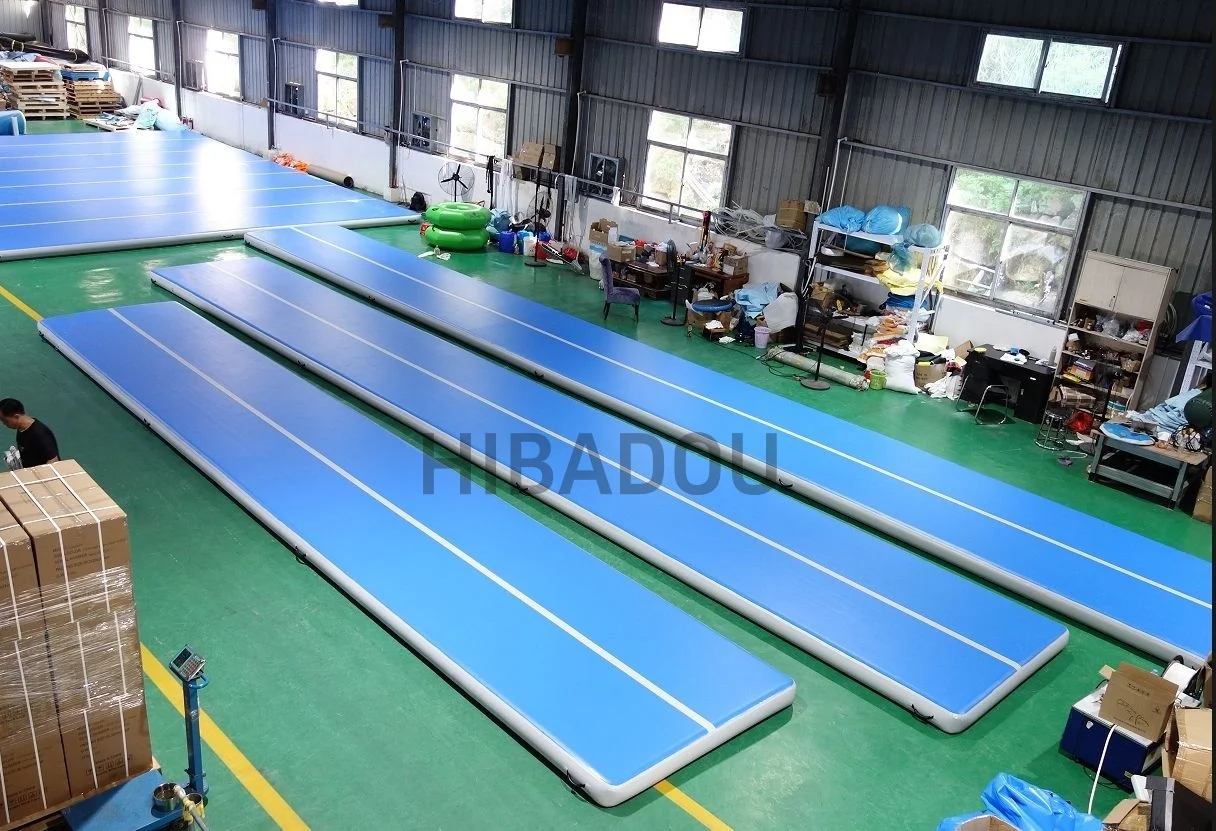 Tapis d'air de gymnastique 8m 9m 10m piste d'air gonflable tapis de culbutage tapis de sol gonflable avec pompe