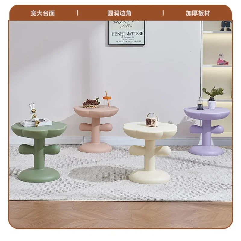 الشمال كريم نمط الزهور شكل طاولة القهوة غرفة المعيشة أريكة الطابق الحلي زوايا السرير زينة نهاية الجداول ميسا ins