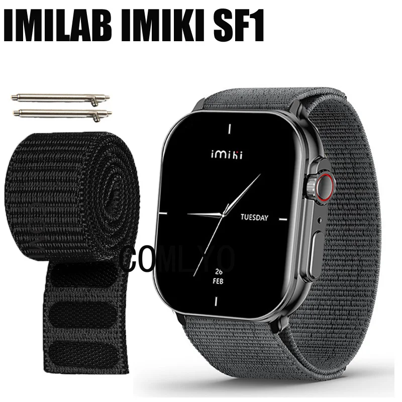 Watchband for IMIKI SF1 Smart Watch Band Strap Hook&Look Nylon Belt