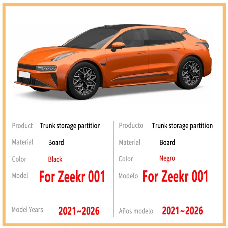 For Zeekr 001 2021~2026 2025 2024 23 Thickening Trunk Storage Partition Multifunction Storage Auto Interior Parts Car Accessorie