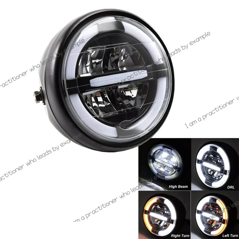 

for Motorcycle Universal Headlights + Mounting Bracket for Harley Cruise Prince