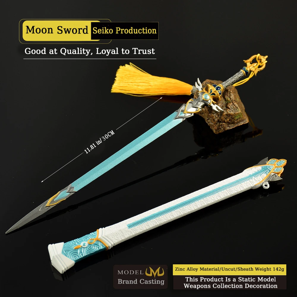 30 cm/11.81in Anime Koud Wapen Wapen Model, Volledig Metalen Handwerk Ornament Maanlicht Zwaard Speelgoed Collectie Zwaard Populaire Jongen Gift