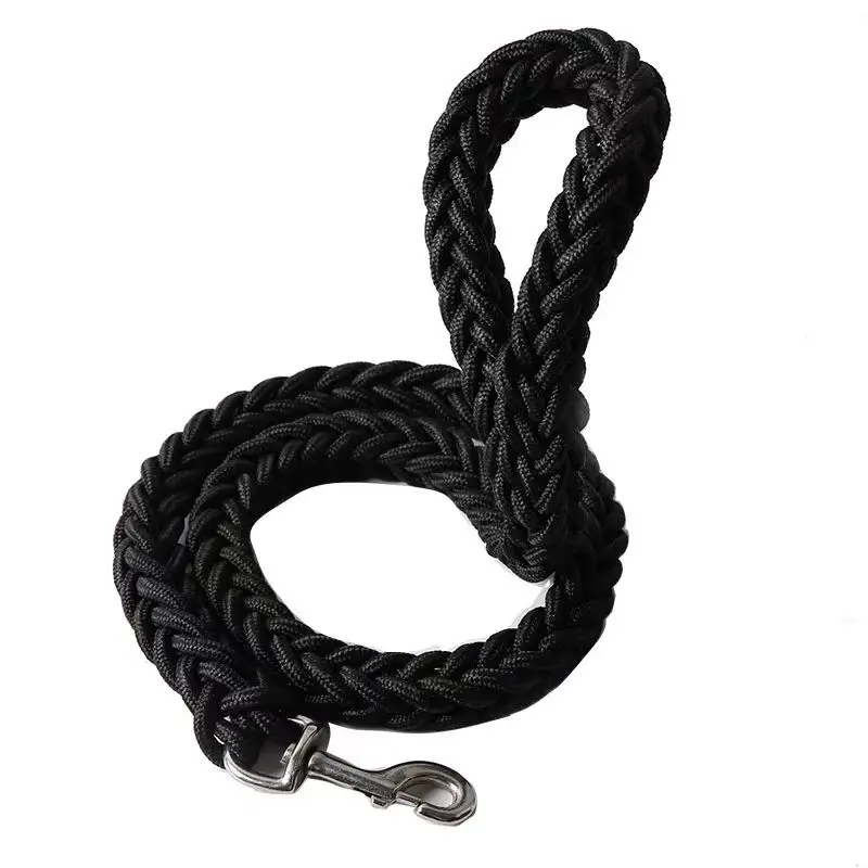 Large Dog Leash Nylon Braided Traction Rope Pet Walking Thick Hand Rope For Bulldog Rottweiler Hound Dogs Accessories