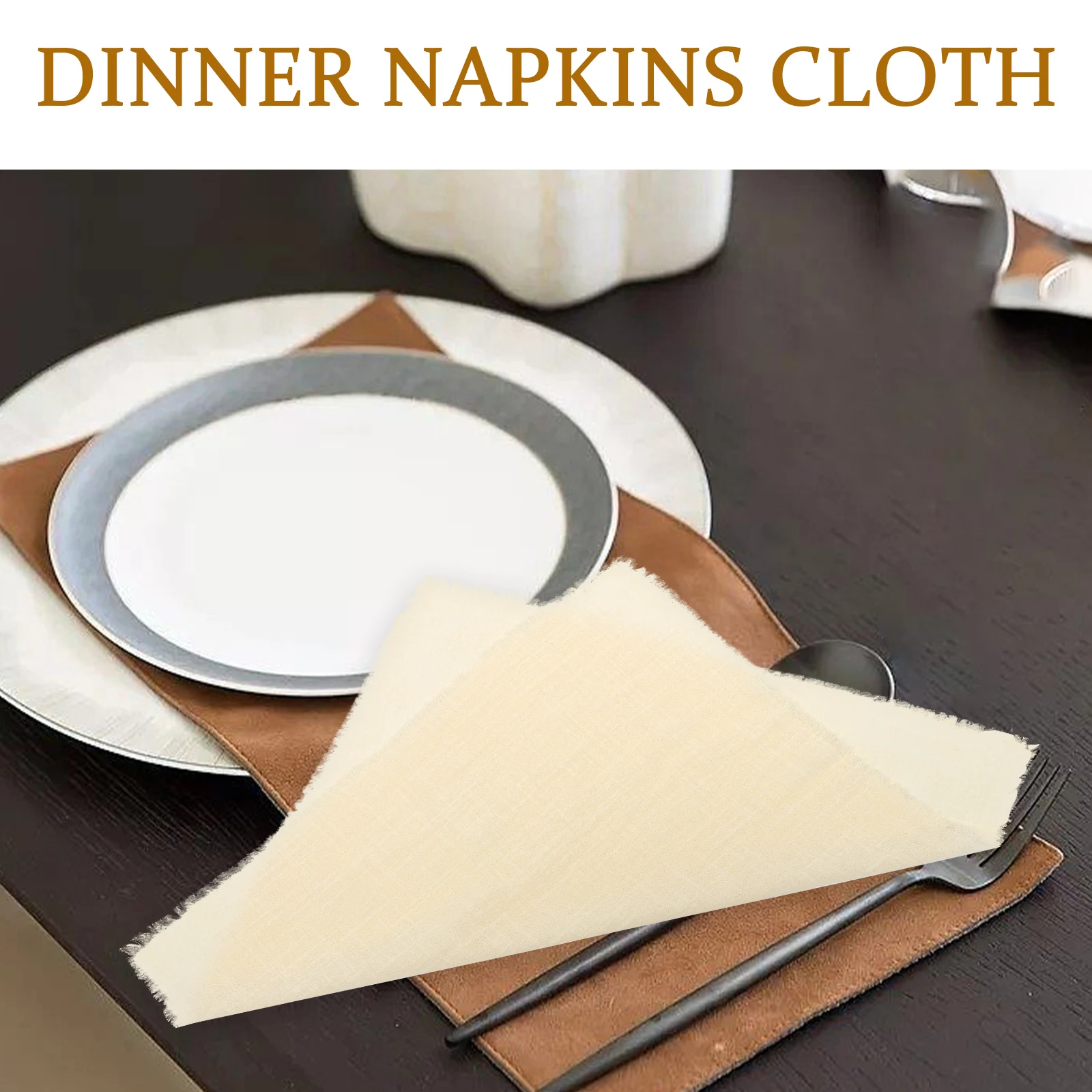 

4 Pcs Household Decorative Gauze Napkins Linen Square Dinner Cotton Washable Cloth