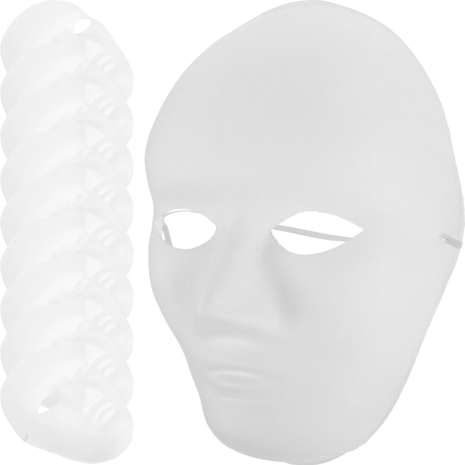 

24pcs Diy Blank Face Masks For Halloween Party Handmade Paper Pulp Ghost Costume Adult Full Face Craft Mask Hip-Hop Carnival
