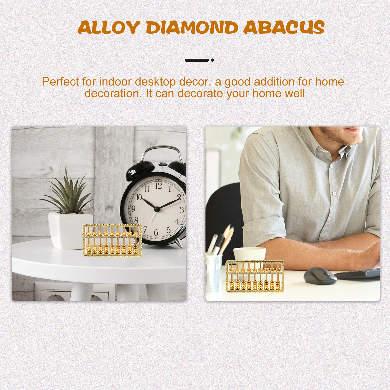 

Golden Zinc Alloy Abacus Ornament Desktop Wealth Decor Creative Tabletop Adornment Home Fortune Decoration Small Size